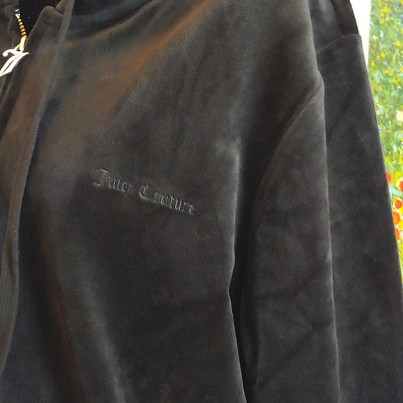 NWT Juicy Couture Black Velour Zip Front Hoodie Women's Size 2X - Picture 4 of 11